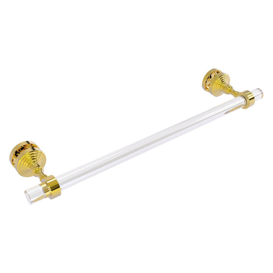 Allied Brass Pacific Grove 5.2" x 2.2" Polished Brass Solid Brass 18-Inch Shower Door Towel Bar
