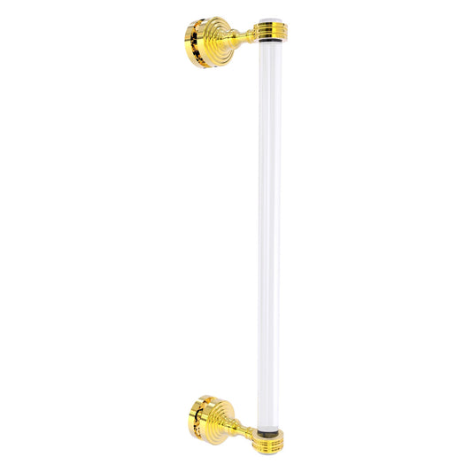 Allied Brass Pacific Grove 5.2" x 2.2" Polished Brass Solid Brass 18-Inch Single Side Shower Door Pull With Dotted Accents