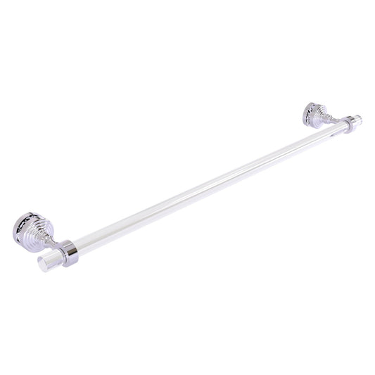 Allied Brass Pacific Grove 5.2" x 2.2" Polished Chrome Solid Brass 30-Inch Shower Door Towel Bar