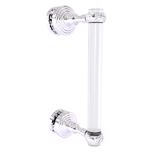 Allied Brass Pacific Grove 5.2" x 2.2" Polished Chrome Solid Brass 8-Inch Single Side Shower Door Pull With Twisted Accents