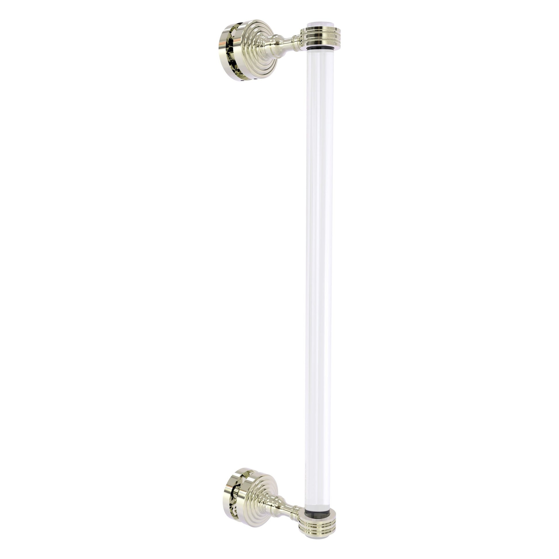 Allied Brass Pacific Grove 5.2" x 2.2" Polished Nickel Solid Brass 18-Inch Single Side Shower Door Pull With Dotted Accents
