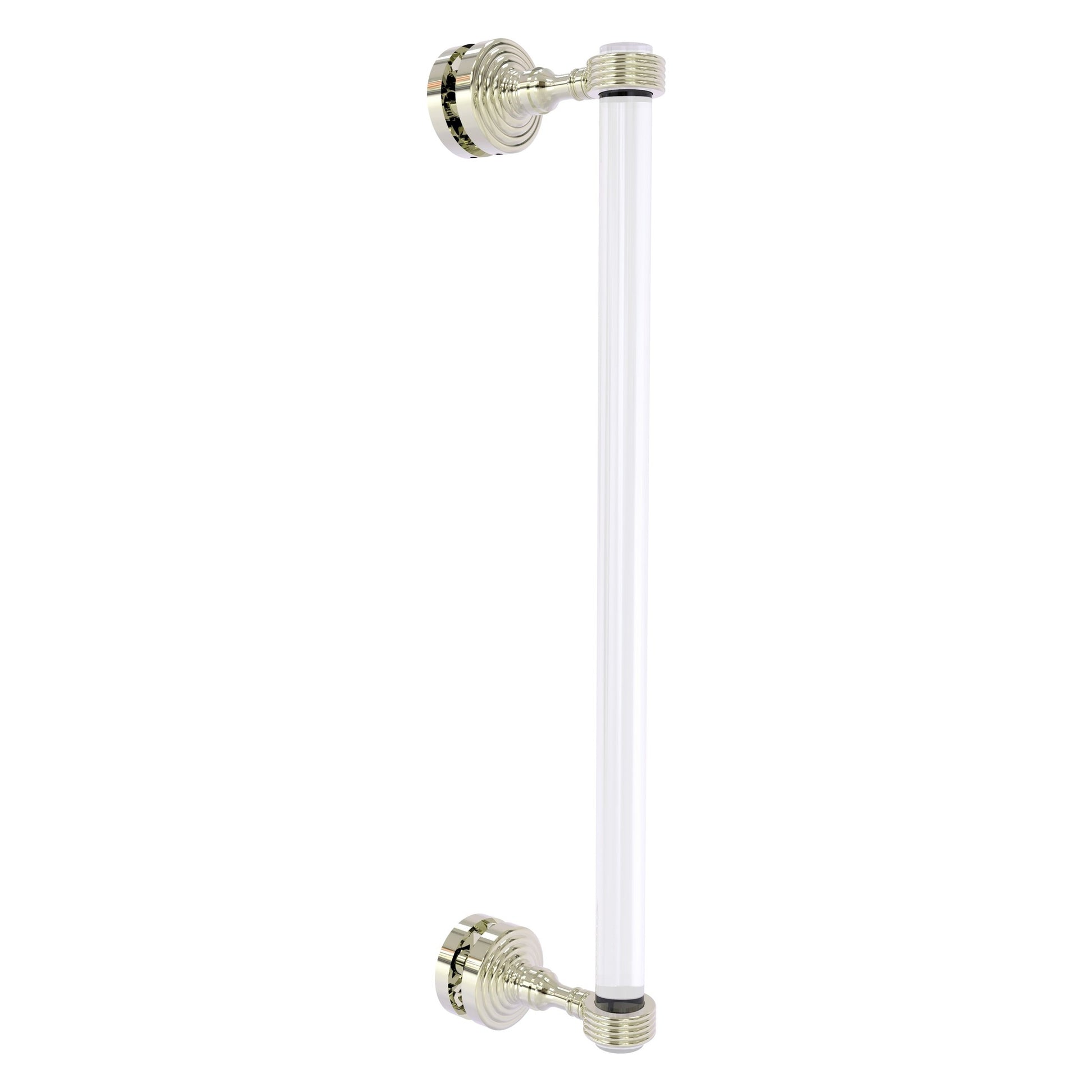 Allied Brass Pacific Grove 5.2" x 2.2" Polished Nickel Solid Brass 18-Inch Single Side Shower Door Pull With Grooved Accents