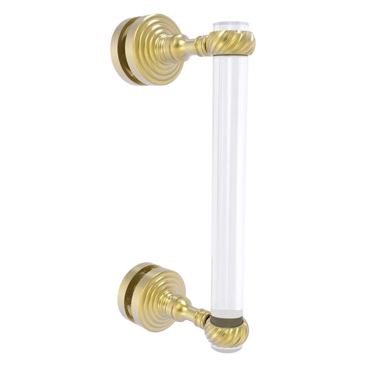 Allied Brass Pacific Grove 5.2" x 2.2" Satin Brass Solid Brass 8-Inch Single Side Shower Door Pull With Twisted Accents