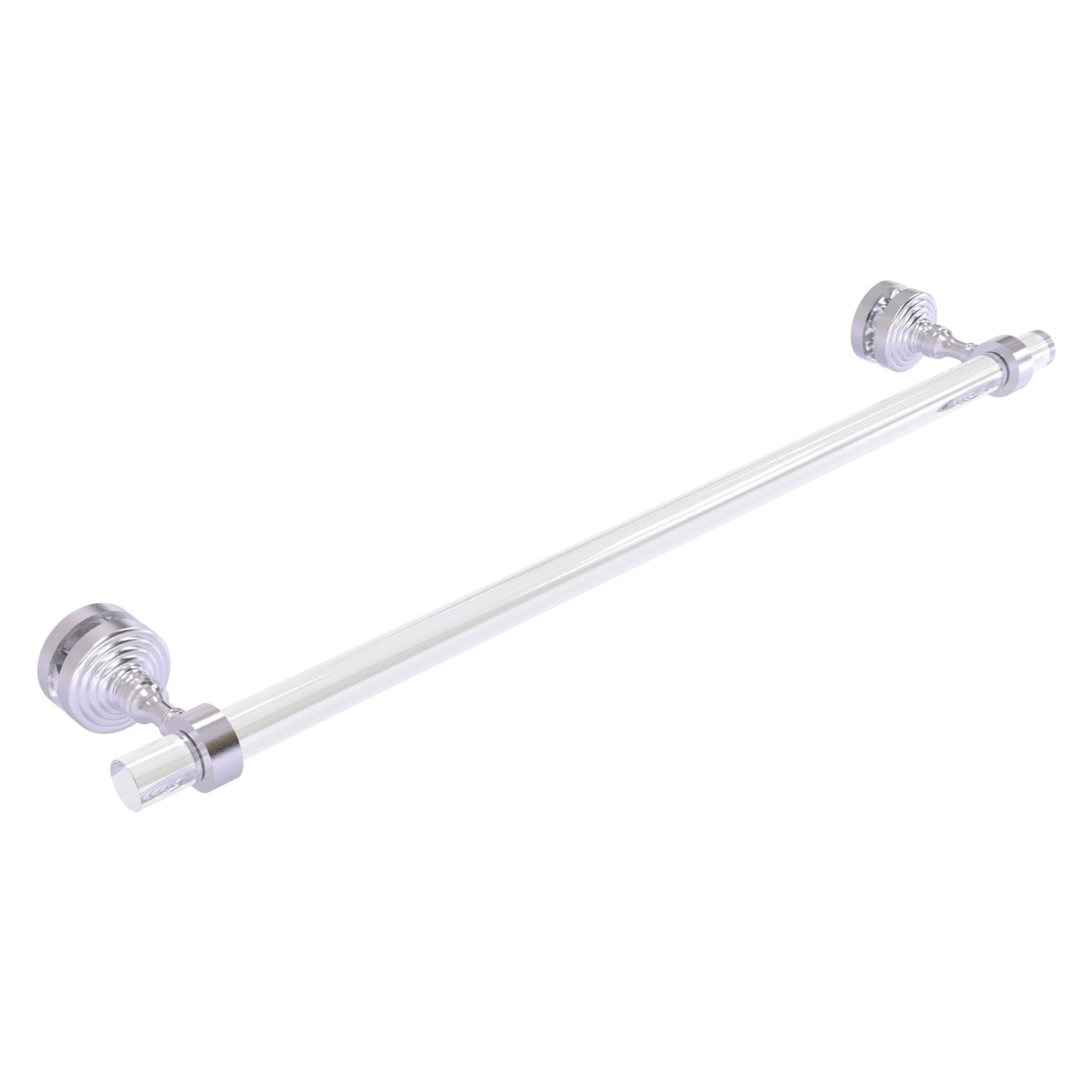 Allied Brass Pacific Grove 5.2" x 2.2" Satin Chrome Solid Brass 24-Inch Shower Door Towel Bar