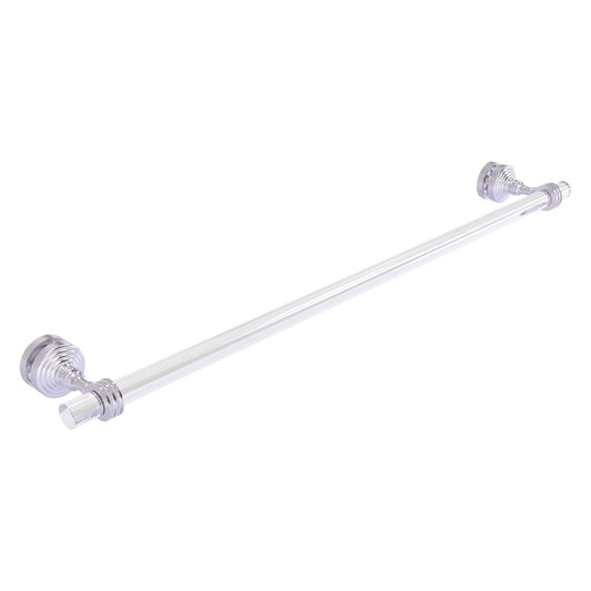 Allied Brass Pacific Grove 5.2" x 2.2" Satin Chrome Solid Brass 30-Inch Shower Door Towel Bar With Dotted Accents