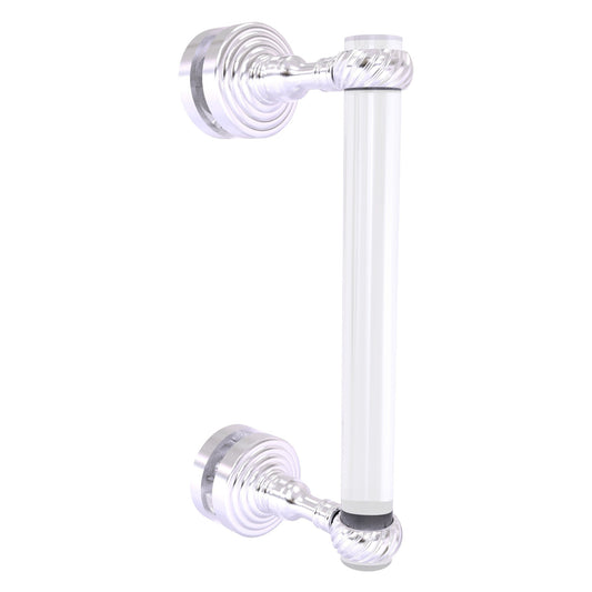 Allied Brass Pacific Grove 5.2" x 2.2" Satin Chrome Solid Brass 8-Inch Single Side Shower Door Pull With Twisted Accents