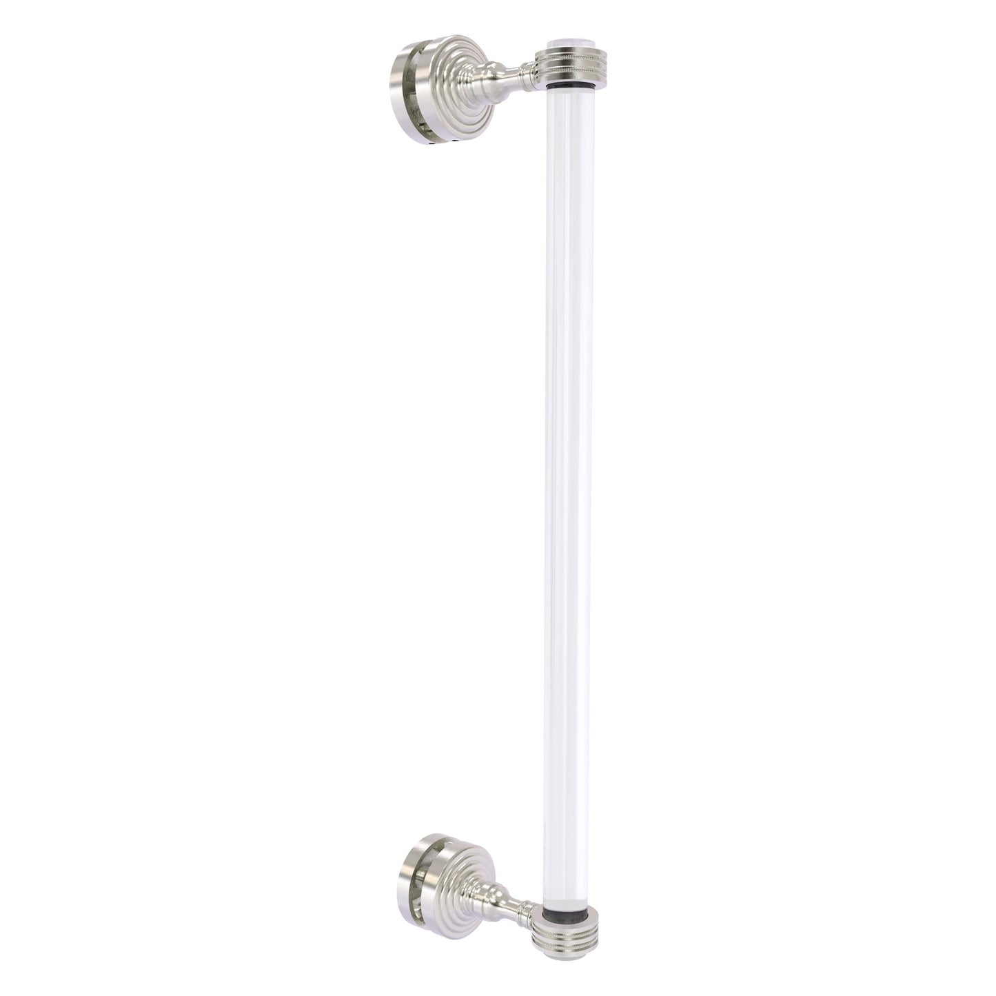 Allied Brass Pacific Grove 5.2" x 2.2" Satin Nickel Solid Brass 18-Inch Single Side Shower Door Pull With Dotted Accents