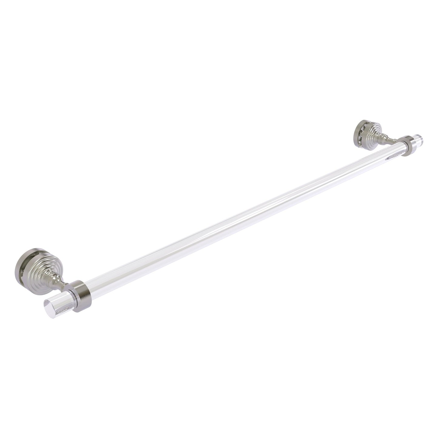 Allied Brass Pacific Grove 5.2" x 2.2" Satin Nickel Solid Brass 30-Inch Shower Door Towel Bar