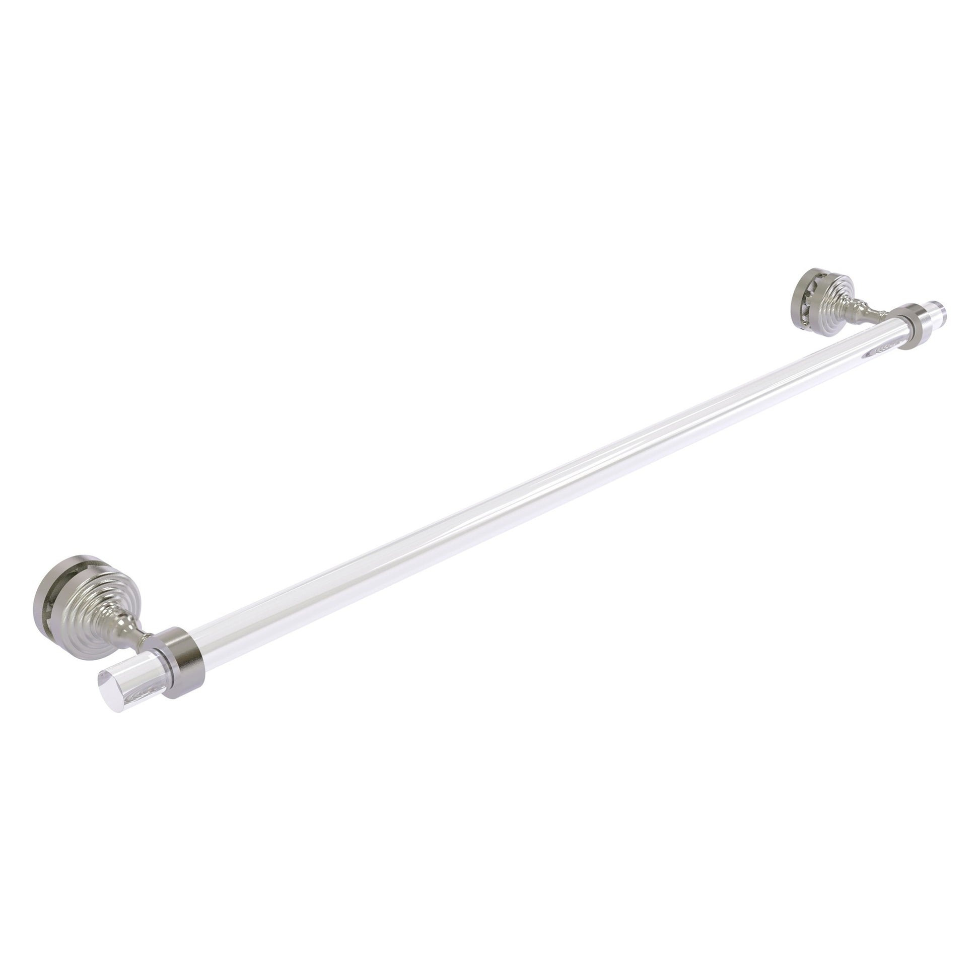 Allied Brass Pacific Grove 5.2" x 2.2" Satin Nickel Solid Brass 30-Inch Shower Door Towel Bar