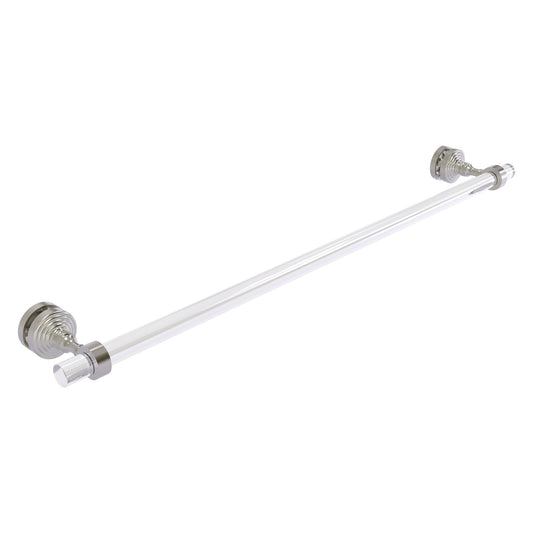 Allied Brass Pacific Grove 5.2" x 2.2" Satin Nickel Solid Brass 30-Inch Shower Door Towel Bar