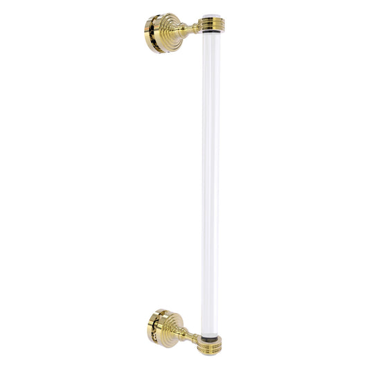Allied Brass Pacific Grove 5.2" x 2.2" Unlacquered Brass Solid Brass 18-Inch Single Side Shower Door Pull With Dotted Accents