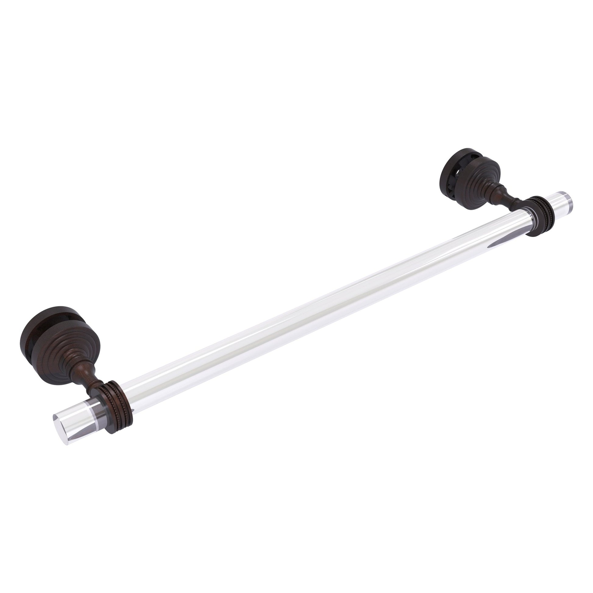 Allied Brass Pacific Grove 5.2" x 2.2" Venetian Bronze Solid Brass 18-Inch Shower Door Towel Bar With Dotted Accents