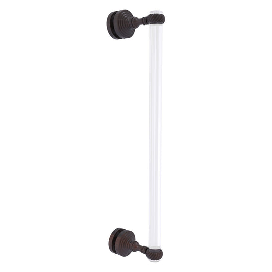 Allied Brass Pacific Grove 5.2" x 2.2" Venetian Bronze Solid Brass 18-Inch Single Side Shower Door Pull With Twisted Accents