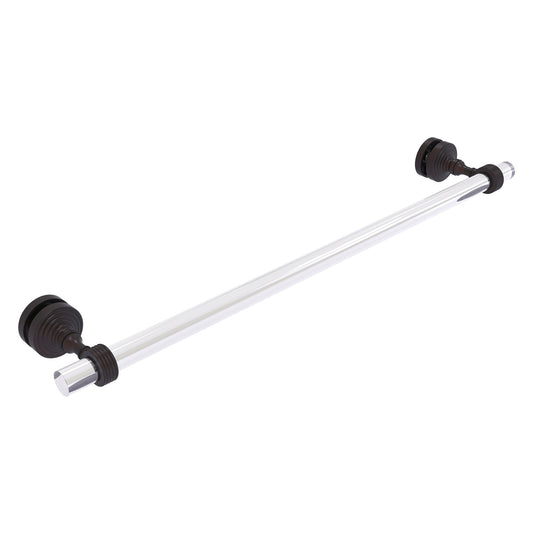 Allied Brass Pacific Grove 5.2" x 2.2" Venetian Bronze Solid Brass 24-Inch Shower Door Towel Bar With Grooved Accents