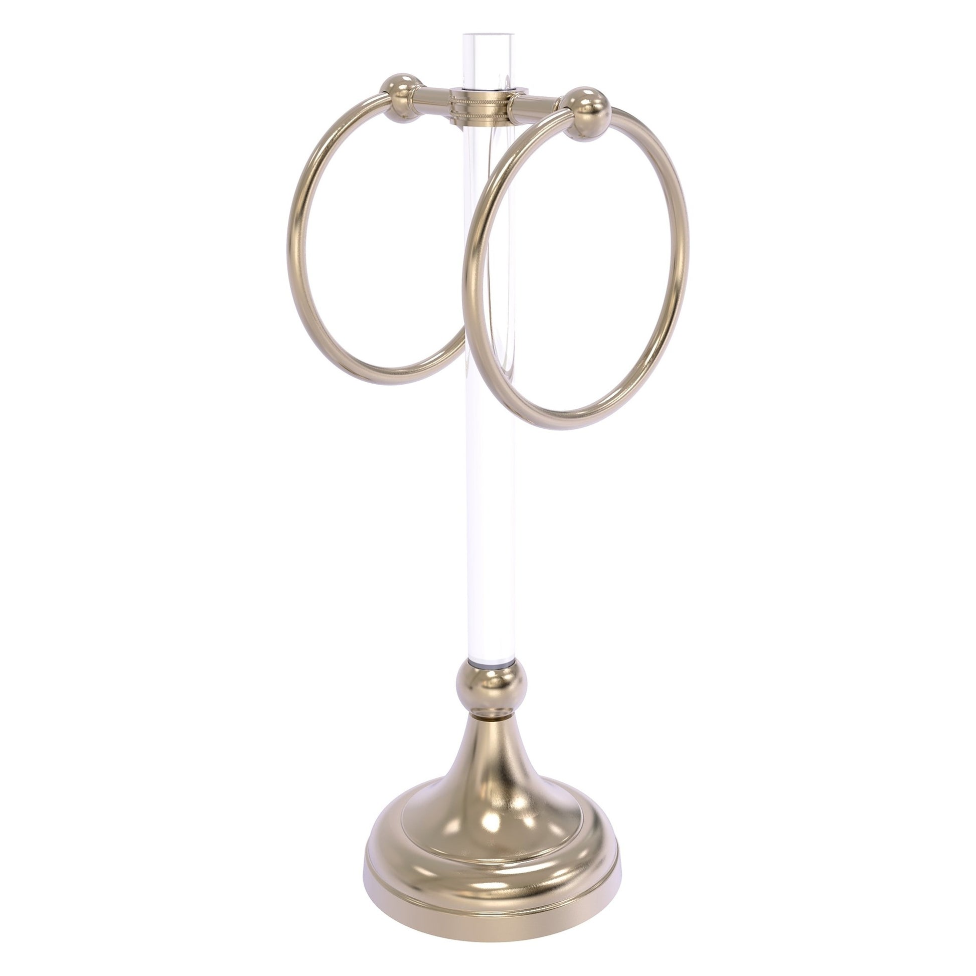 Allied Brass Pacific Grove 5.8" x 5.5" Antique Pewter Solid Brass 2-Ring Vanity Top Guest Towel Ring With Dotted Accents