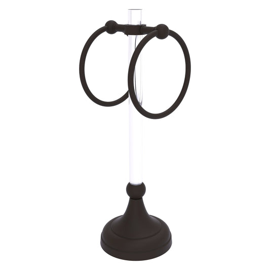 Allied Brass Pacific Grove 5.8" x 5.5" Oil Rubbed Bronze Solid Brass 2-Ring Vanity Top Guest Towel Ring