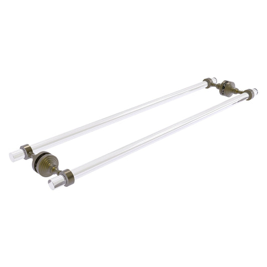 Allied Brass Pacific Grove 8.7" x 2.2" Antique Brass Solid Brass 30-Inch Back to Back Shower Door Towel Bar