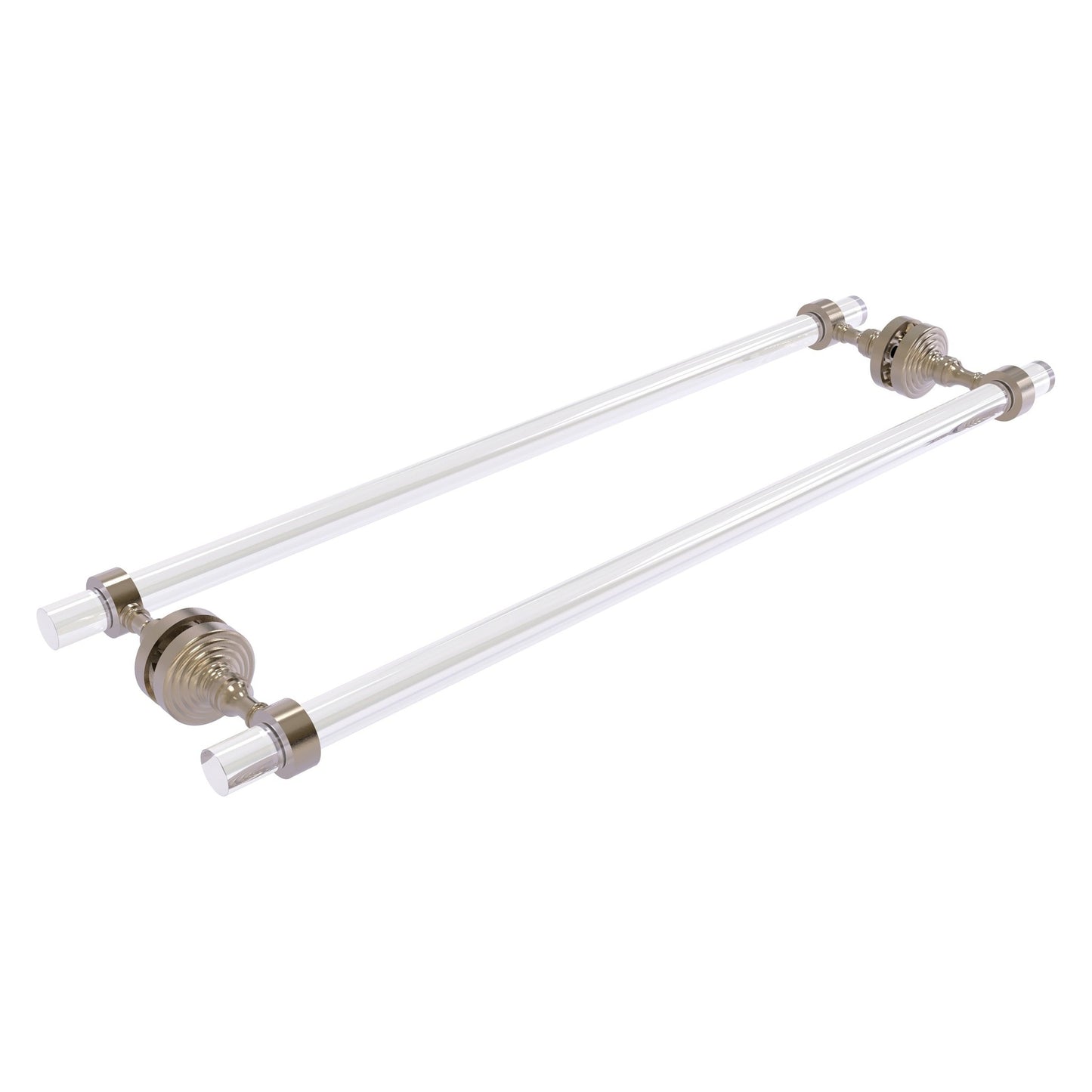 Allied Brass Pacific Grove 8.7" x 2.2" Antique Pewter Solid Brass 24-Inch Back to Back Shower Door Towel Bar