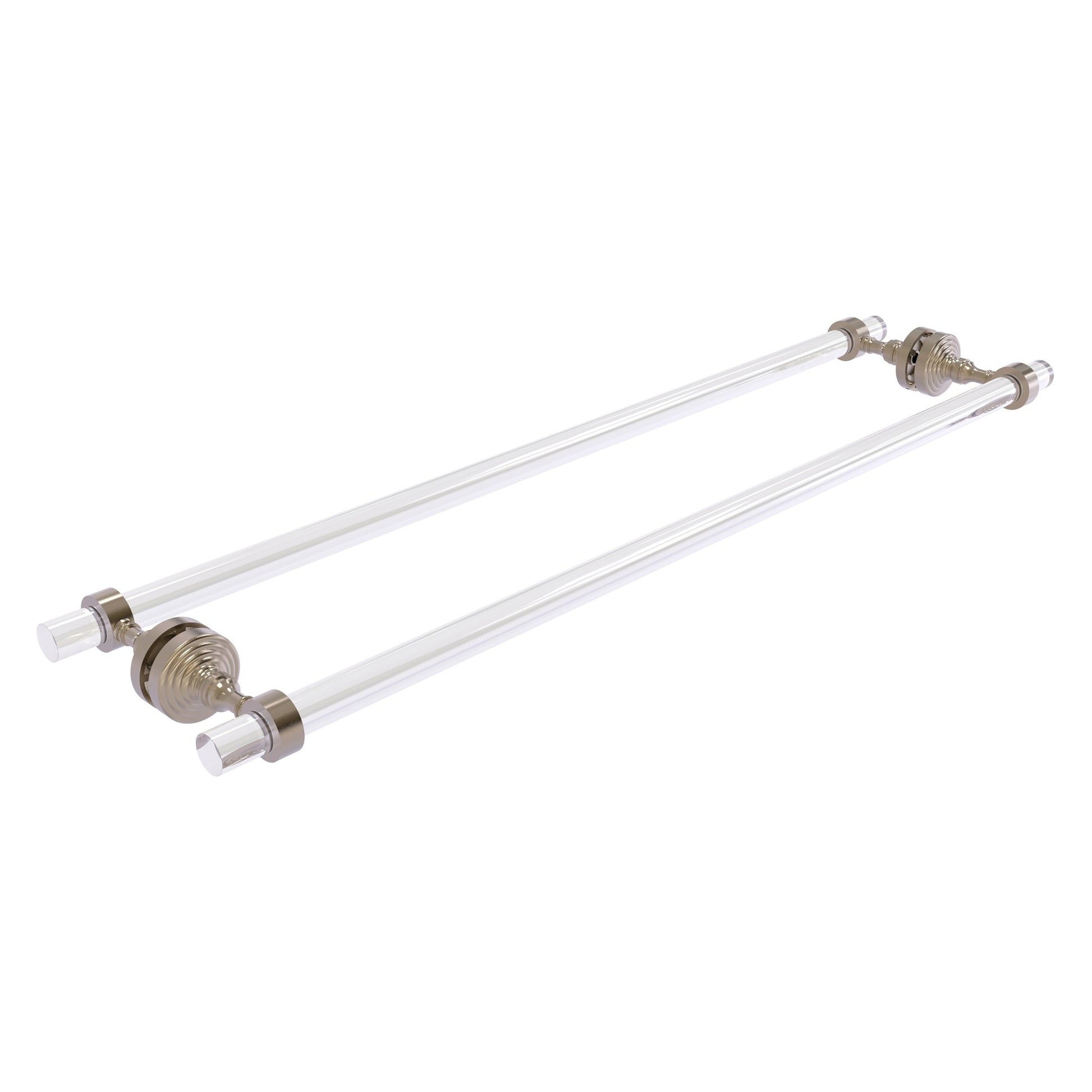Allied Brass Pacific Grove 8.7" x 2.2" Antique Pewter Solid Brass 30-Inch Back to Back Shower Door Towel Bar