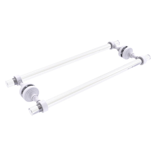 Allied Brass Pacific Grove 8.7" x 2.2" Matte White Solid Brass 18-Inch Back-to-Back Shower Door Towel Bar