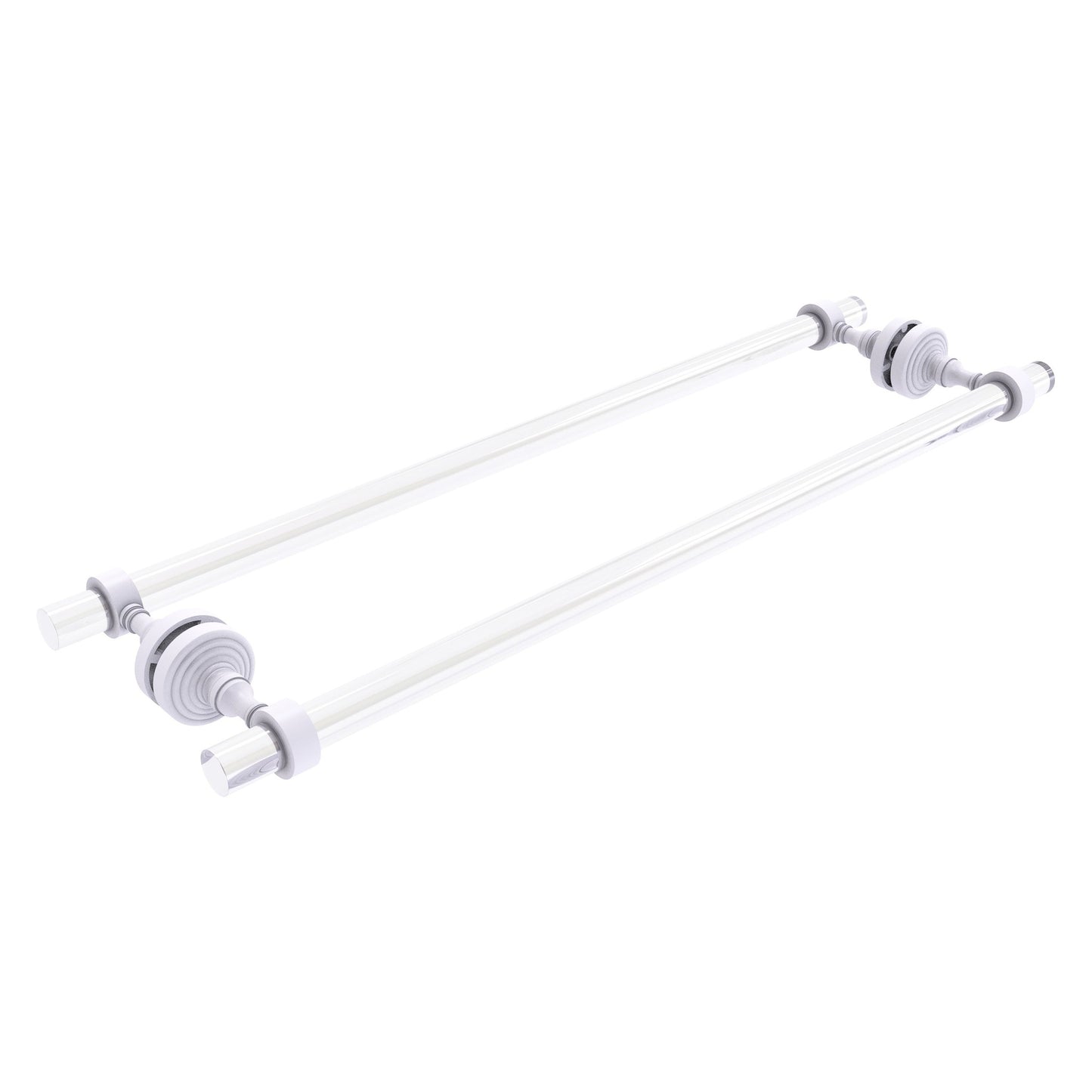Allied Brass Pacific Grove 8.7" x 2.2" Matte White Solid Brass 24-Inch Back to Back Shower Door Towel Bar