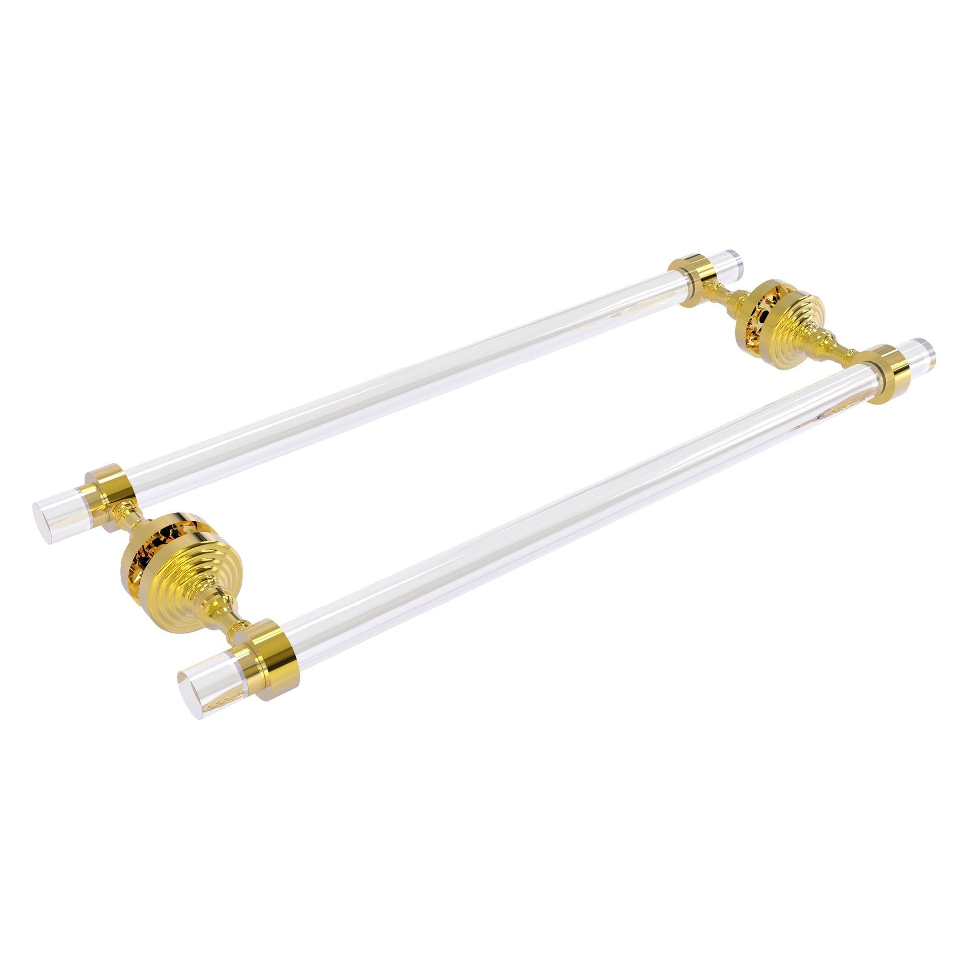 Allied Brass Pacific Grove 8.7" x 2.2" Polished Brass Solid Brass 18-Inch Back-to-Back Shower Door Towel Bar