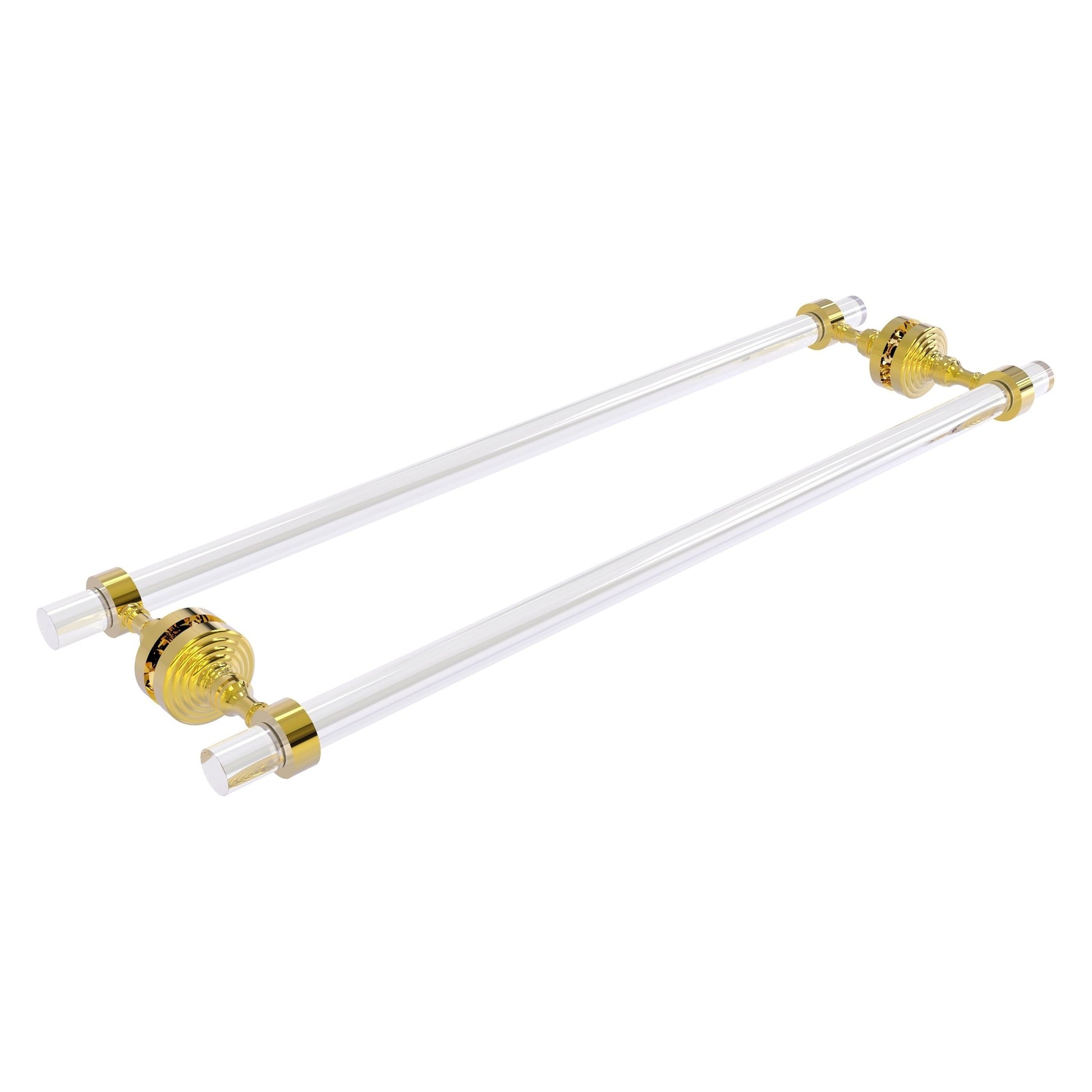 Allied Brass Pacific Grove 8.7" x 2.2" Polished Brass Solid Brass 24-Inch Back to Back Shower Door Towel Bar