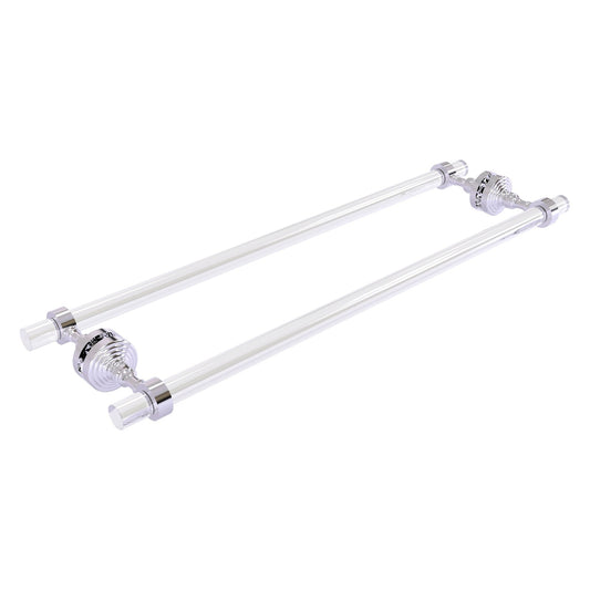 Allied Brass Pacific Grove 8.7" x 2.2" Polished Chrome Solid Brass 24-Inch Back to Back Shower Door Towel Bar