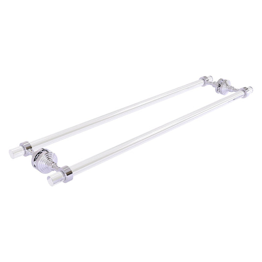 Allied Brass Pacific Grove 8.7" x 2.2" Polished Chrome Solid Brass 30-Inch Back to Back Shower Door Towel Bar