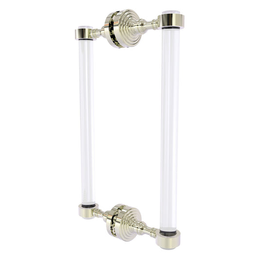 Allied Brass Pacific Grove 8.7" x 2.2" Polished Nickel Solid Brass 12-Inch Back-to-Back Shower Door Pull