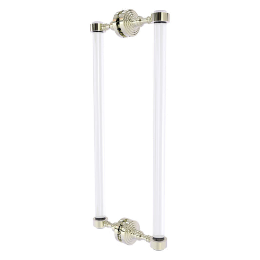 Allied Brass Pacific Grove 8.7" x 2.2" Polished Nickel Solid Brass 18-Inch Back to Back Shower Door Pull