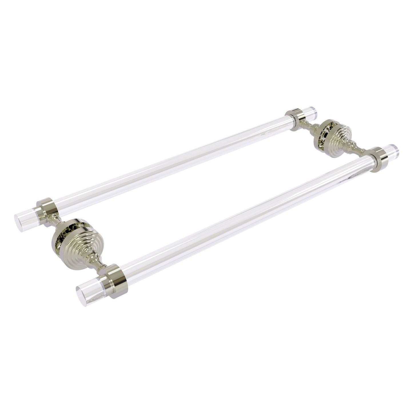Allied Brass Pacific Grove 8.7" x 2.2" Polished Nickel Solid Brass 18-Inch Back-to-Back Shower Door Towel Bar