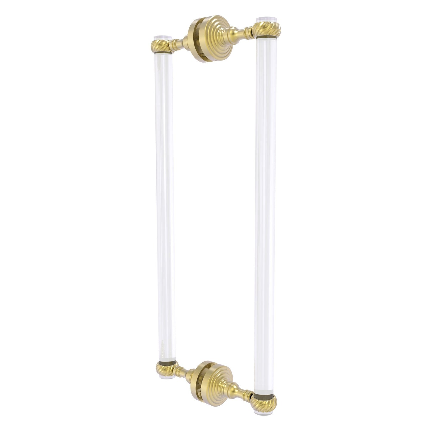 Allied Brass Pacific Grove 8.7" x 2.2" Satin Brass Solid Brass 18-Inch Back to Back Shower Door Pull With Twisted Accents