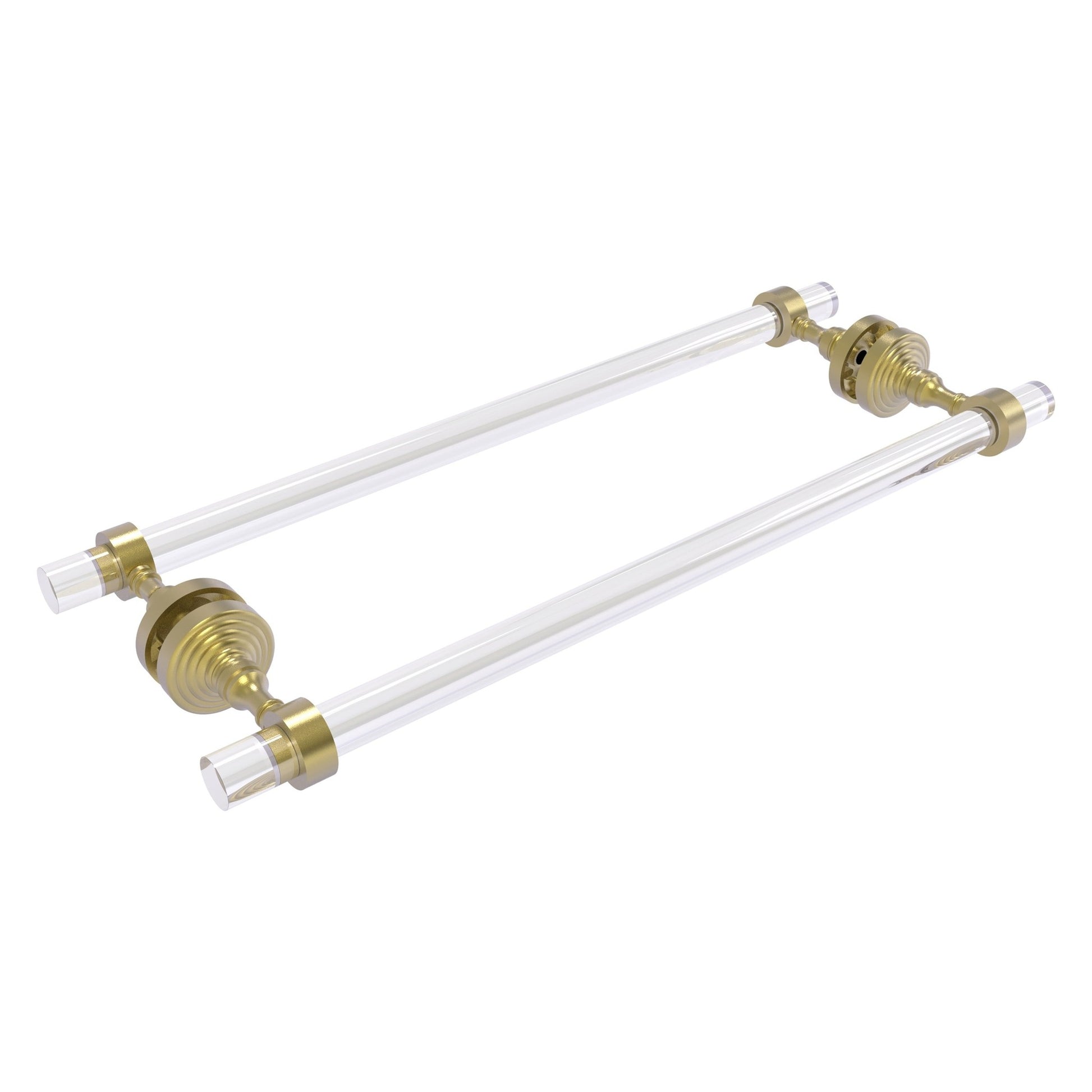 Allied Brass Pacific Grove 8.7" x 2.2" Satin Brass Solid Brass 18-Inch Back-to-Back Shower Door Towel Bar