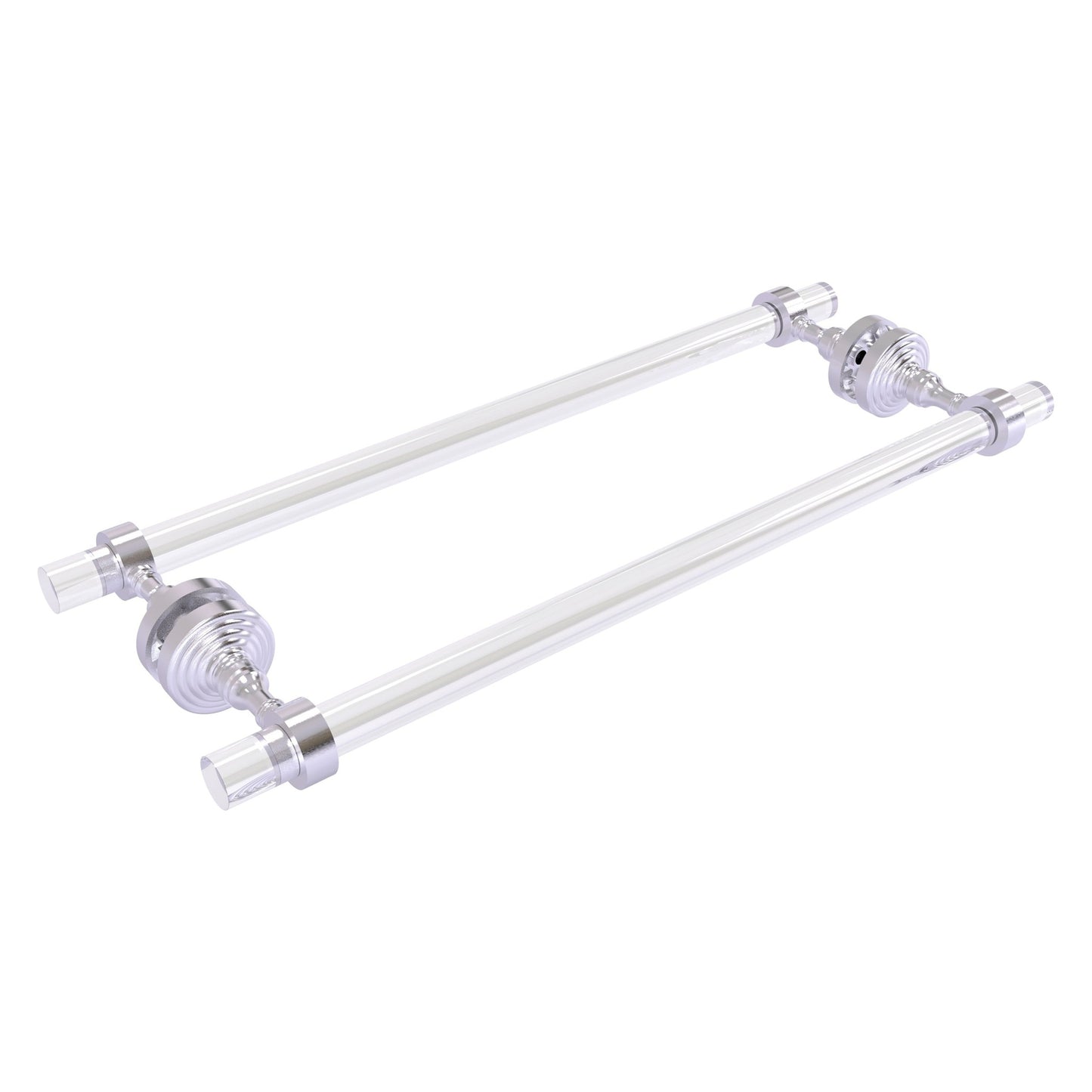 Allied Brass Pacific Grove 8.7" x 2.2" Satin Chrome Solid Brass 18-Inch Back-to-Back Shower Door Towel Bar