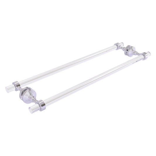 Allied Brass Pacific Grove 8.7" x 2.2" Satin Chrome Solid Brass 24-Inch Back to Back Shower Door Towel Bar