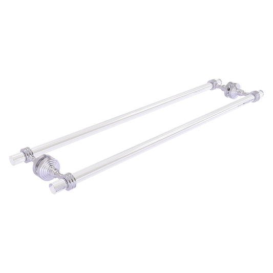 Allied Brass Pacific Grove 8.7" x 2.2" Satin Chrome Solid Brass 30-Inch Back-to-Back Shower Door Towel Bar With Dotted Accents