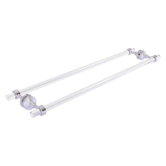 Allied Brass Pacific Grove 8.7" x 2.2" Satin Chrome Solid Brass 30-Inch Back to Back Shower Door Towel Bar