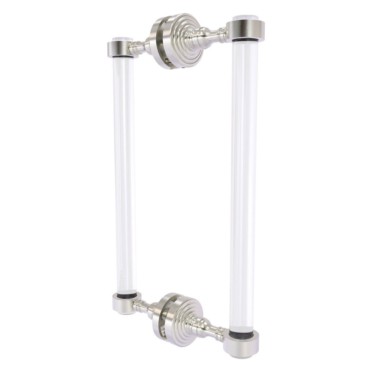 Allied Brass Pacific Grove 8.7" x 2.2" Satin Nickel Solid Brass 12-Inch Back-to-Back Shower Door Pull