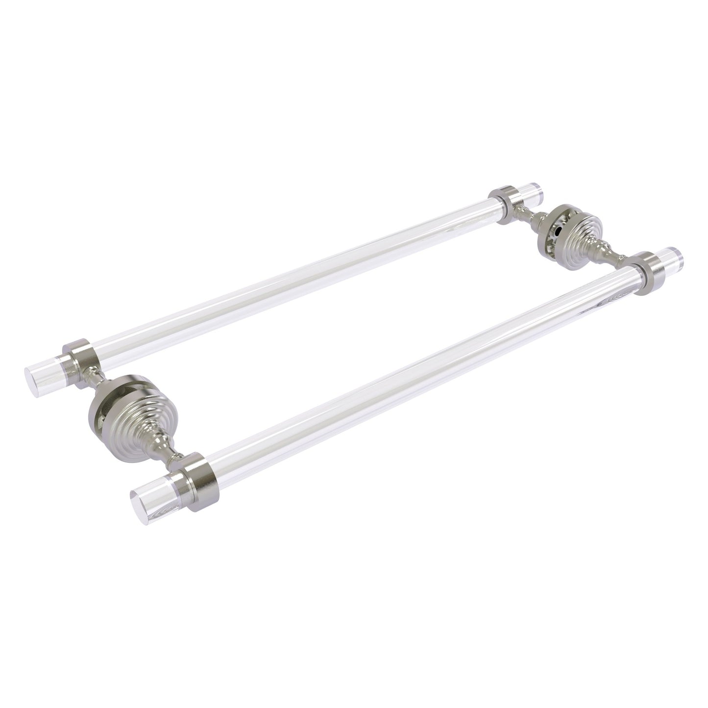 Allied Brass Pacific Grove 8.7" x 2.2" Satin Nickel Solid Brass 18-Inch Back-to-Back Shower Door Towel Bar