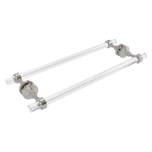 Allied Brass Pacific Grove 8.7" x 2.2" Satin Nickel Solid Brass 18-Inch Back-to-Back Shower Door Towel Bar