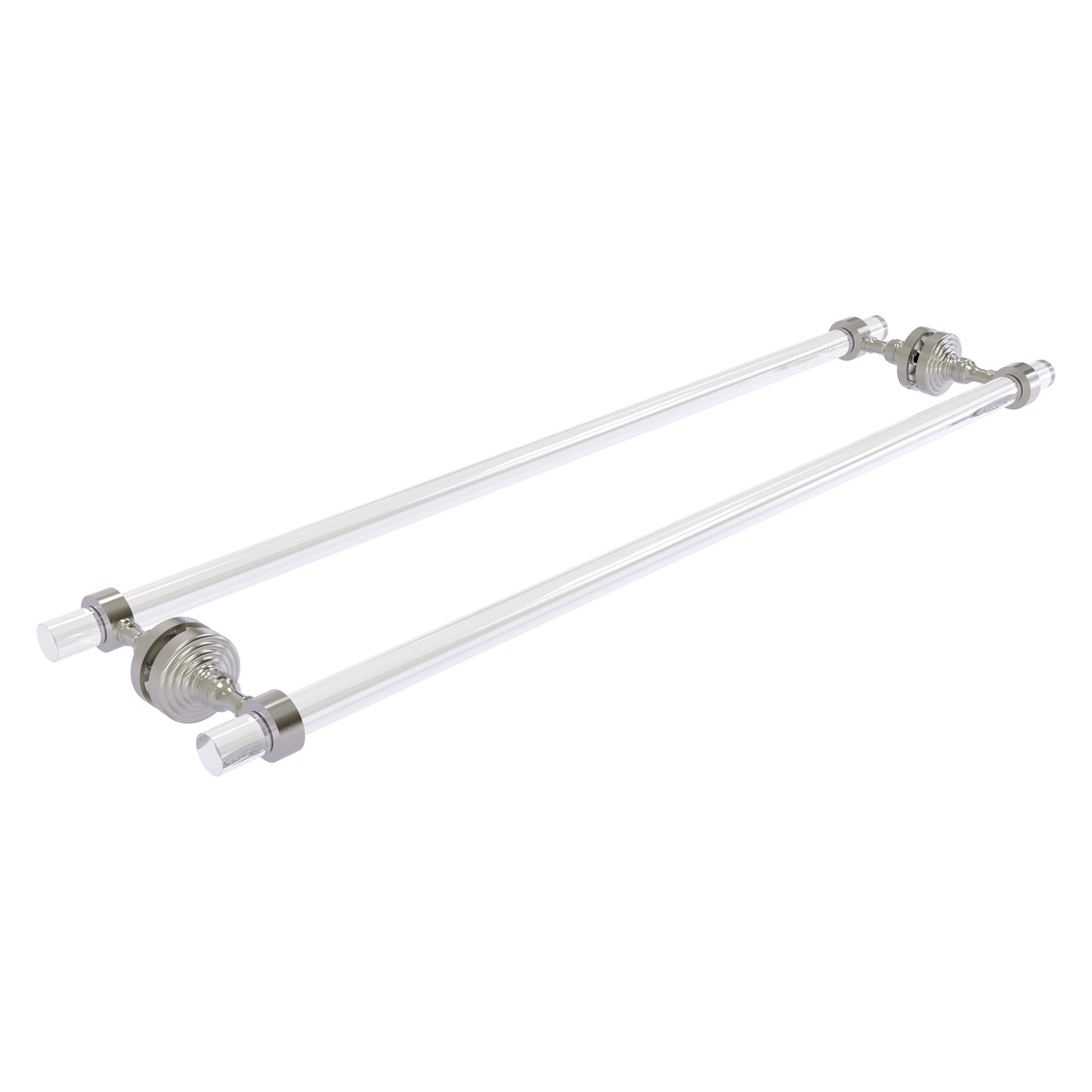 Allied Brass Pacific Grove 8.7" x 2.2" Satin Nickel Solid Brass 30-Inch Back to Back Shower Door Towel Bar