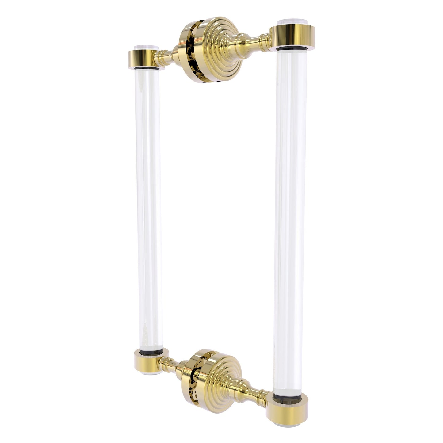 Allied Brass Pacific Grove 8.7" x 2.2" Unlacquered Brass Solid Brass 12-Inch Back-to-Back Shower Door Pull