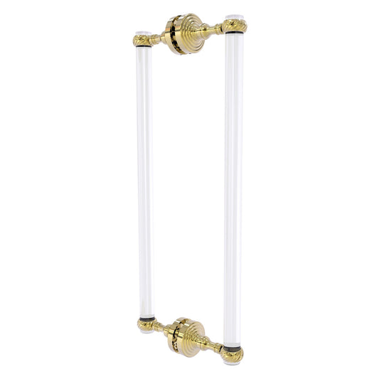 Allied Brass Pacific Grove 8.7" x 2.2" Unlacquered Brass Solid Brass 18-Inch Back to Back Shower Door Pull With Twisted Accents