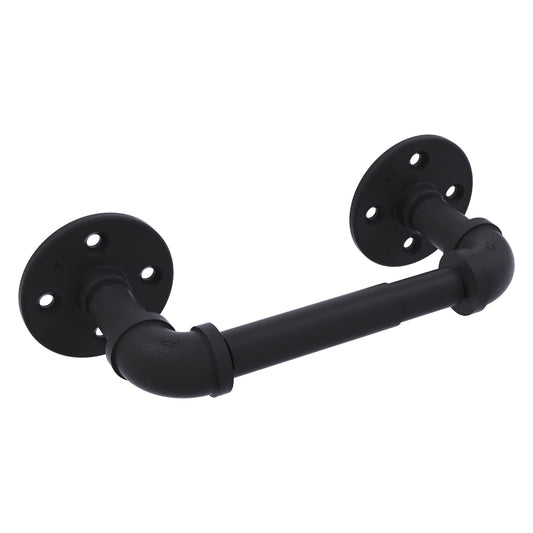Allied Brass Pipeline 10" x 3.7" Matte Black Solid Brass 2-Post Toilet Paper Holder