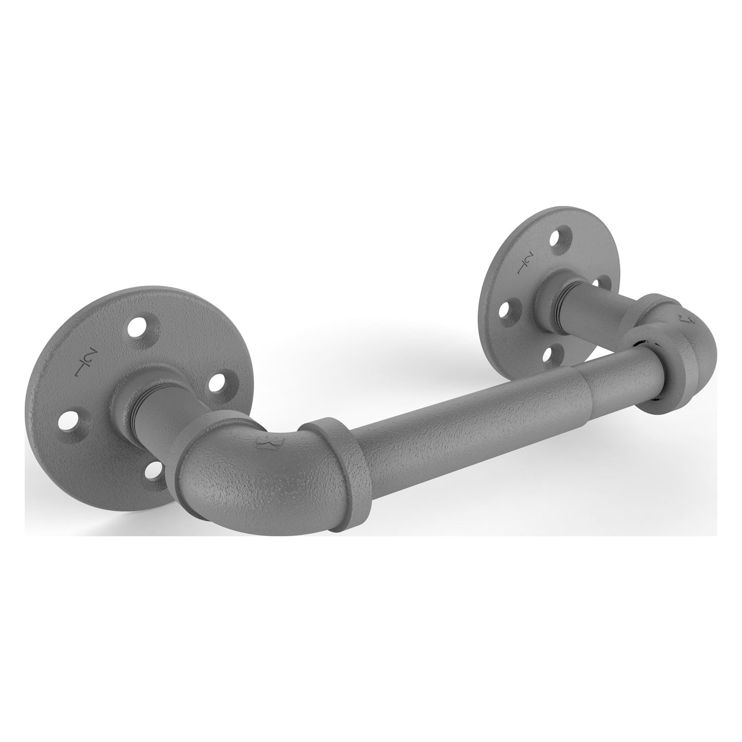 Allied Brass Pipeline 10" x 3.7" Matte Gray Solid Brass 2-Post Toilet Paper Holder
