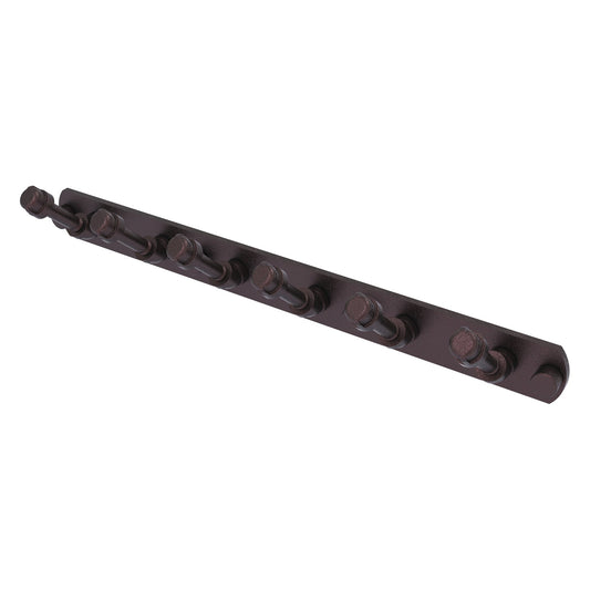 Allied Brass Pipeline 15.5" x 2.5" Antique Bronze Solid Brass 6-Position Tie and Belt Rack