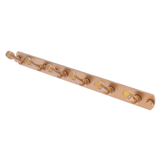 Allied Brass Pipeline 15.5" x 2.5" Brushed Bronze Solid Brass 6-Position Tie and Belt Rack