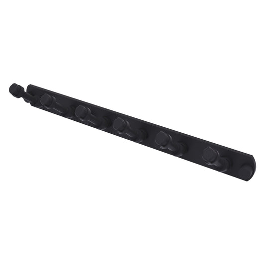 Allied Brass Pipeline 15.5" x 2.5" Matte Black Solid Brass 6-Position Tie and Belt Rack