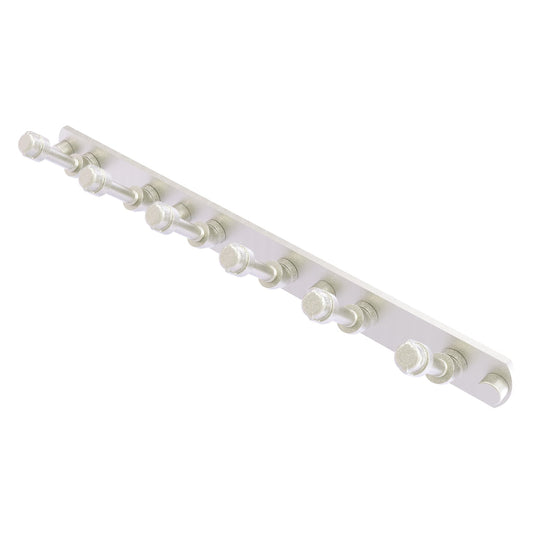 Allied Brass Pipeline 15.5" x 2.5" Satin Nickel Solid Brass 6-Position Tie and Belt Rack